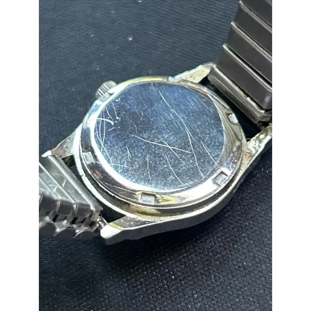 Silver Tone White Dial Women’s Stretch Band Quartz Watch